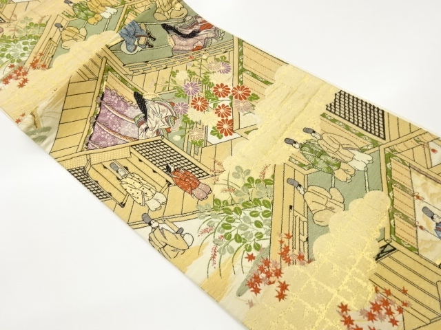 JAPANESE KIMONO / FUKURO OBI / WOVEN SCENERY OF THE PAST KYOTO